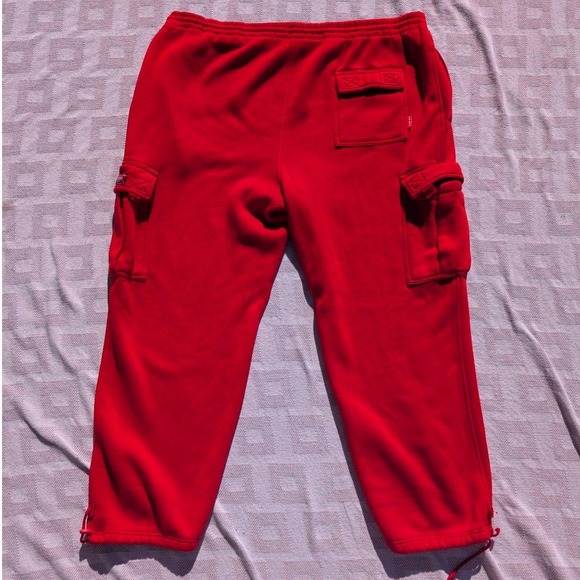 DREAM USA Red Acrylic Cargo Jogger Sweatpants Men's Size XL Drawstring Comfort - Picture 3 of 7